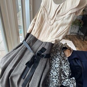 BCBGMaxAzria Cream and brown dress